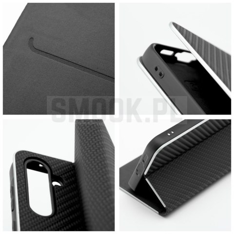 Etui z klapką na Samsung A27 Luna Book Carbon czarne