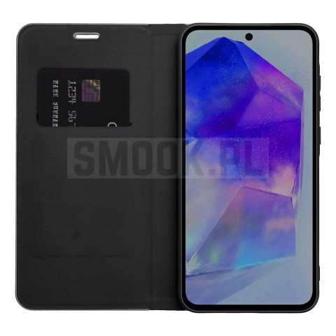 Etui z klapką na Samsung A27 Luna Book Carbon czarne