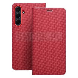 Etui z klapką na Samsung A27 Luna Book Carbon czerwone