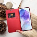 Etui z klapką na Samsung A27 Luna Book Carbon czerwone