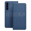 Etui z klapką na Samsung A27 Luna Book Carbon niebieskie