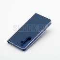 Etui z klapką na Samsung A27 Luna Book Carbon niebieskie