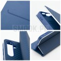 Etui z klapką na Samsung A27 Luna Book Carbon niebieskie