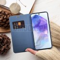 Etui z klapką na Samsung A27 Luna Book Carbon niebieskie