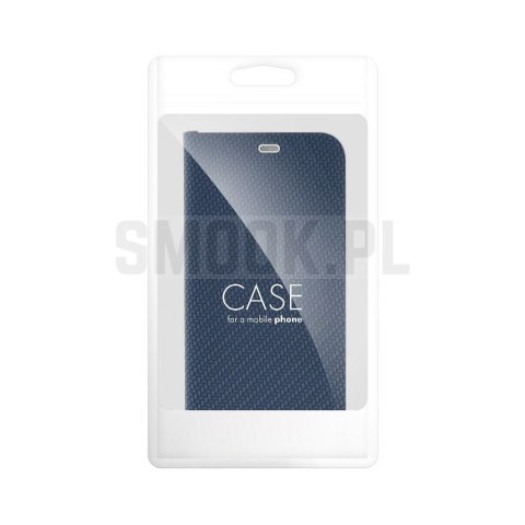 Etui z klapką na Samsung A27 Luna Book Carbon niebieskie