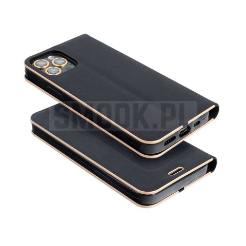 Etui z klapką na Samsung A27 Luna Book Gold czarny