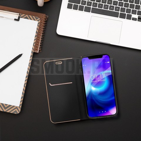Etui z klapką na Samsung A27 Luna Book Gold czarny