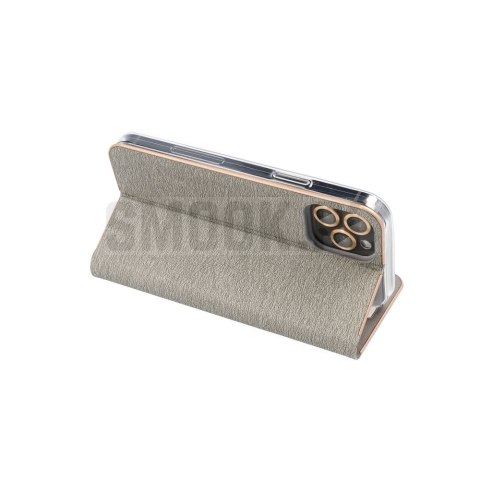 Etui z klapką na Samsung A27 Luna Book Gold srebrne