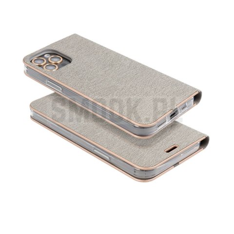 Etui z klapką na Samsung A27 Luna Book Gold srebrne