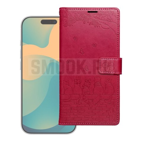 Etui z klapką na Samsung A27 Mezzo Book koty czerwone