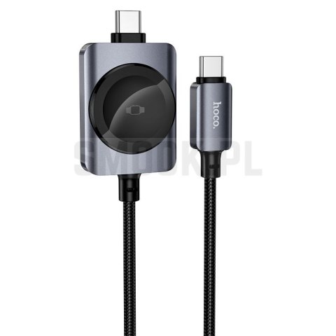 Kabel Hoco USB C do USB C PD100W z funcją ładowania iWatcha 1,2 m CW66 czarny