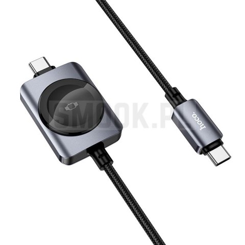Kabel Hoco USB C do USB C PD100W z funcją ładowania iWatcha 1,2 m CW66 czarny