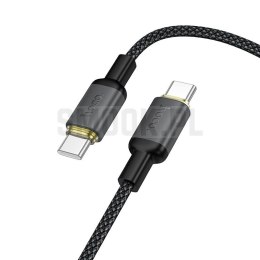 Kabel USB C do USB C Hoco 3A 60W 1 m X128 Benefit czarny