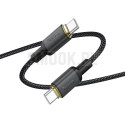 Kabel USB C do USB C Hoco 3A 60W 1 m X128 Benefit czarny