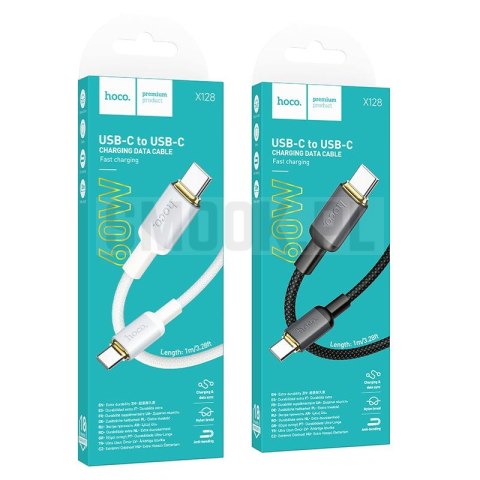 Kabel USB C do USB C Hoco 3A 60W 1 m X128 Benefit czarny