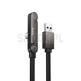 Kabel z podstawką USB A do USB C Hoco 3A 1,2 m U150 Exquisite czarny
