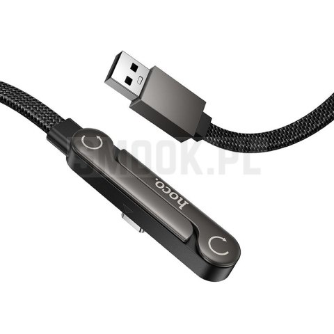 Kabel z podstawką USB A do USB C Hoco 3A 1,2 m U150 Exquisite czarny