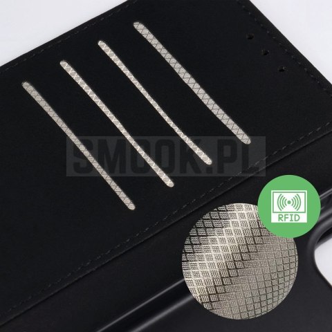 Etui z klapką na Samsung S26 FE 4Card RFID antykradzieżowe tech fabric czarne
