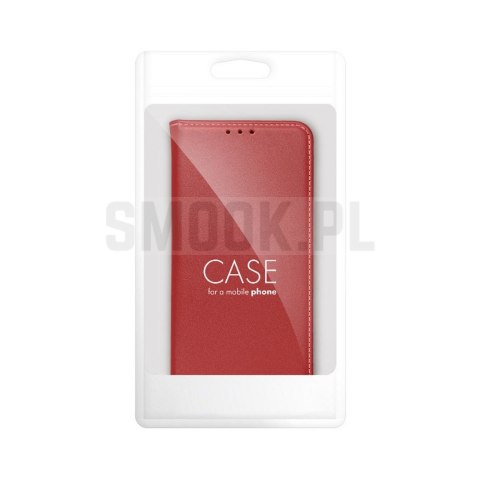Etui z klapką na Xiaomi Redmi 17C Smart Pro Book skórzane bordowe