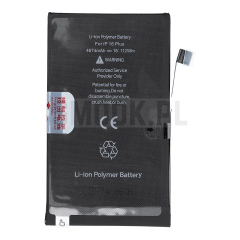 JCID Bateria do iPhone 16 Plus (standardowa pojemność)