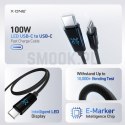 Kabel USB X-ONE BoltLink LED Display - typ C do C max 100W 1,5m czarny
