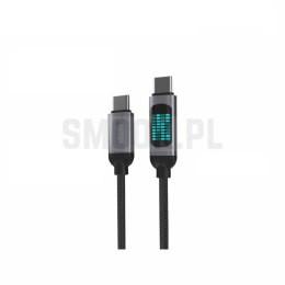 Kabel USB X-ONE FlowLink Running LED - typ C do C max 100W 1,2m czarny