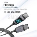 Kabel USB X-ONE FlowLink Running LED - typ C do C max 100W 1,2m czarny