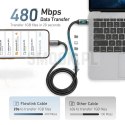 Kabel USB X-ONE FlowLink Running LED - typ C do C max 100W 1,2m czarny