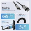 Kabel USB X-ONE TitanFlex - typ C do C max 240W 1,2m czarny