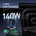 Ładowarka sieciowa X-ONE ChargeGo GaN 65W ze zwijanym kablem USB C i portem typ C - czarna