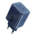 Ładowarka sieciowa do telefonu Forcell F-Energy GaN III Crystal Color 2x USB C AVS SSFC3.0 60W + kabel USB C do USB C VT-60 gran