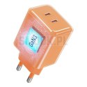 Ładowarka sieciowa do telefonu Forcell F-Energy GaN III Crystal Color 2x USB C AVS SSFC3.0 60W + kabel USB C do USB C VT-60 poma