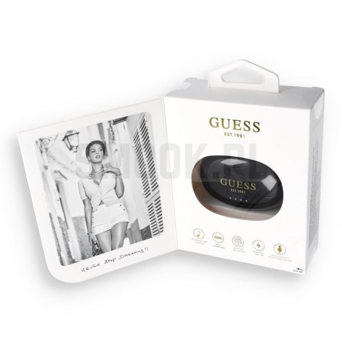 Sluchawki bezprzewodowe douszne OWS Guess Metalic Finish Electropated Parts Classic Logo czarne