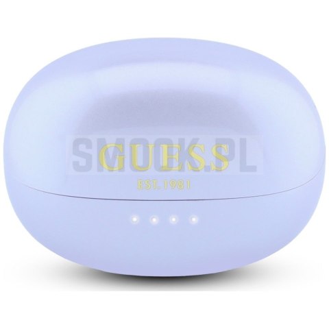 Sluchawki bezprzewodowe douszne OWS Guess Metalic Finish Electropated Parts Classic Logo fioletowe