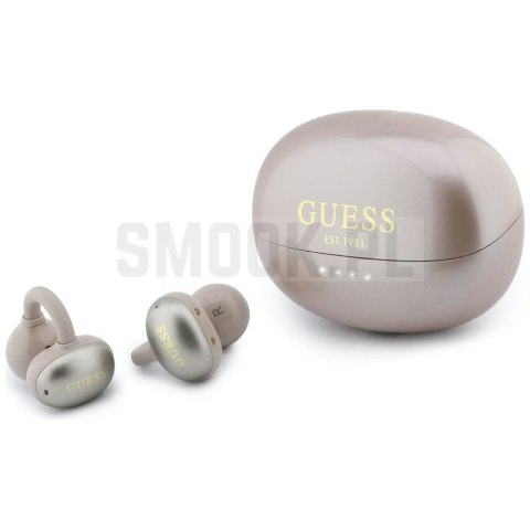 Sluchawki bezprzewodowe douszne OWS Guess Metalic Finish Electropated Parts Classic Logo różowe