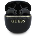 Słuchawki bezprzewodowe douszne TWS Guess Glossy Gold Line Classic czarne