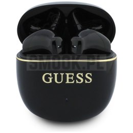 Słuchawki bezprzewodowe douszne TWS Guess Glossy Gold Line Classic czarne