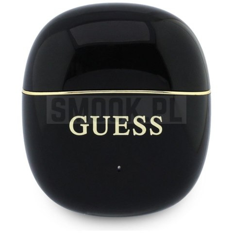 Słuchawki bezprzewodowe douszne TWS Guess Glossy Gold Line Classic czarne