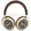 Słuchawki bezprzewodowe nauszne Guess ENC 4G Gold Script Metal brązowe