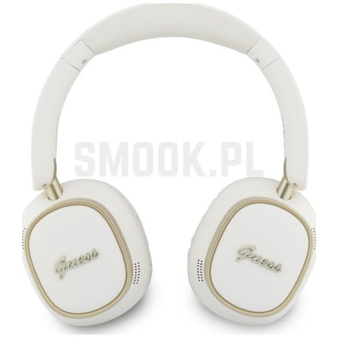 Słuchawki bezprzewodowe nauszne Guess ENC Rectangle Metal Script białe