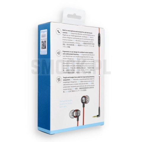 Słuchawki przewodowe douszne Jack 3,5 mm Sennheiser CX 300S czerwone