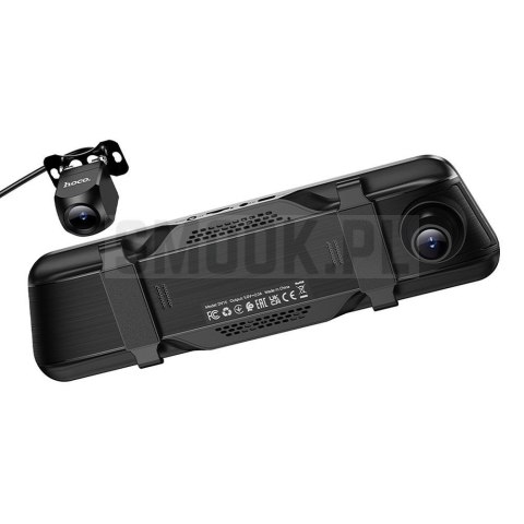 Kamera samochodowa na lusterko z wyświetlaczem 9,66" 1080p/30fps + kamera tylna 720p/30fps Hoco DV16 czarna
