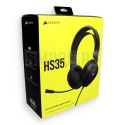 Słuchawki przewodowe nauszne Jack 3,5 mm z mikrofonem Corsair HS35 V2 Carbon czarne