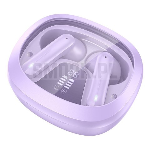 HOCO słuchawki bezprzewodowe bluetooth TWS EQ6 fioletowe HOCO słuchawki bezprzewodowe bluetooth TWS EQ6 fioletowe