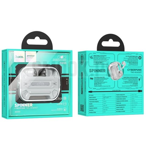 HOCO słuchawki bezprzewodowe bluetooth TWS EW55 srebrne