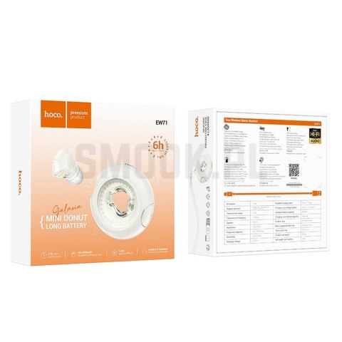 HOCO słuchawki bezprzewodowe bluetooth TWS EW71 białe