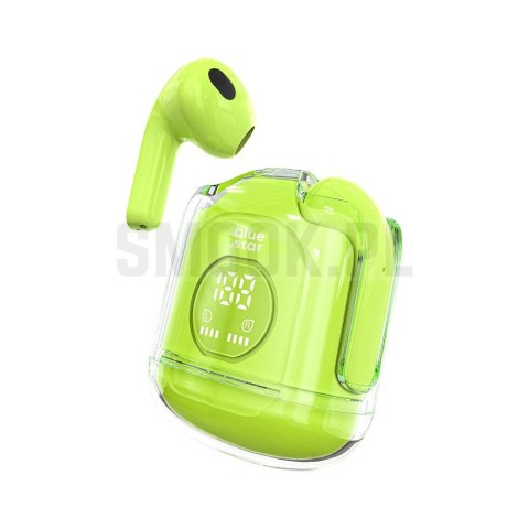 BLUE STAR słuchawki bezprzewodowe bluetooth TWS Transparency Fi22 zielone