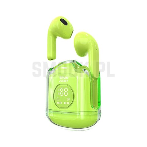 BLUE STAR słuchawki bezprzewodowe bluetooth TWS Transparency Fi22 zielone