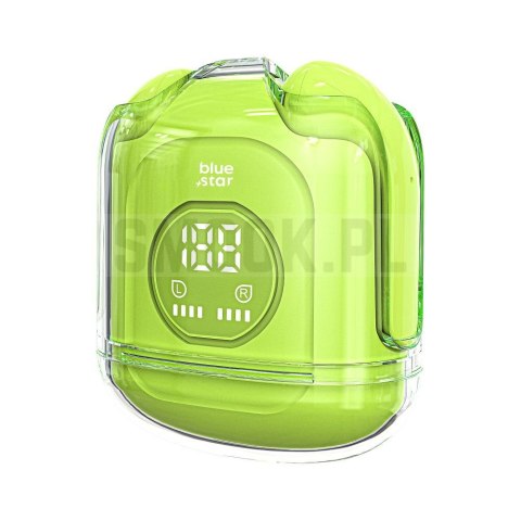 BLUE STAR słuchawki bezprzewodowe bluetooth TWS Transparency Fi22 zielone