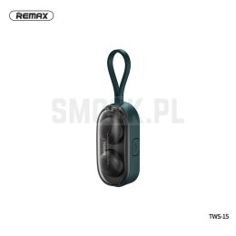 REMAX słuchawki bezprzewodowe bluetooth TWS-15 w stacja dokująca w smartbandzie zielony